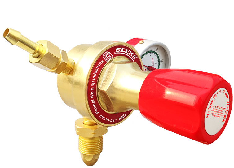 SEEMA Single Stage Single Gauge Acetylene Gas Pressure Regulator(Heavy Duty)