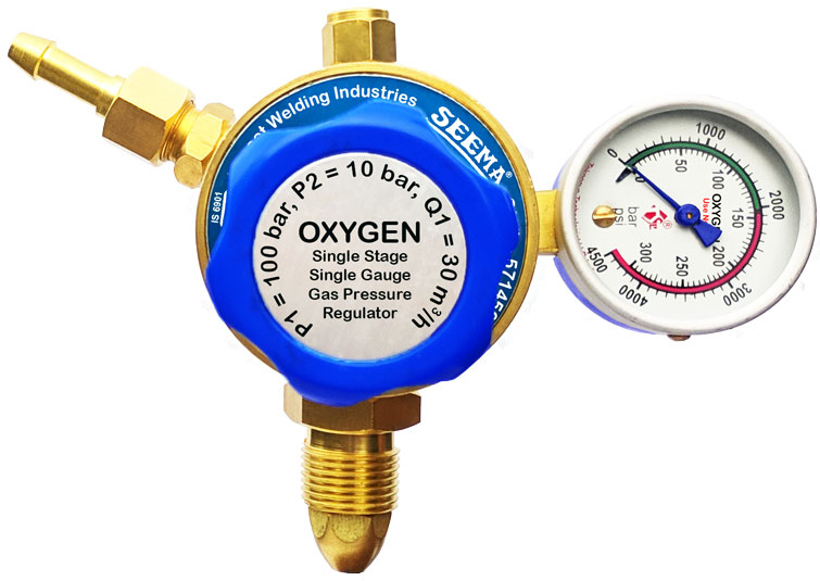 SEEMA Single Stage Single Gauge Oxygen Gas Pressure Regulator(Heavy Duty)