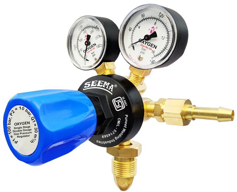 SEEMA Single Stage Double Gauge Oxygen Gas Pressure Regulator(New Model)