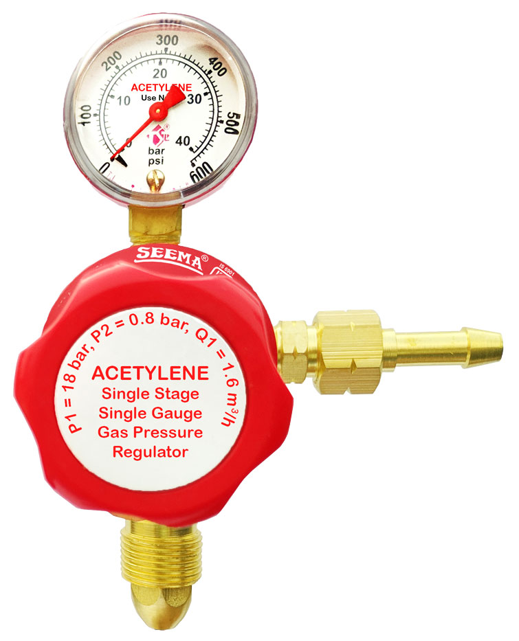 SEEMA Single Stage Single Gauge Acetylene Gas Pressure Regulator(New Model)