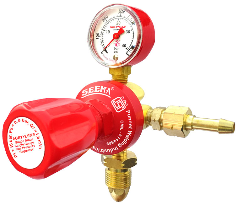 SEEMA Single Stage Single Gauge Acetylene Gas Pressure Regulator(New Model)