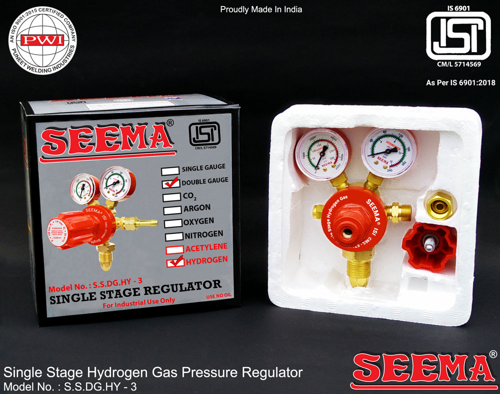 SEEMA Single Stage Hydrogen Gas Pressure Regulator(New Model)