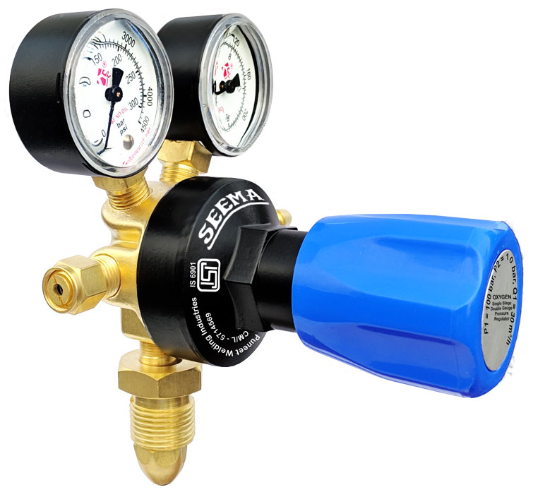 SEEMA Single Stage Double Gauge Oxygen Gas Pressure Regulator(New Model)